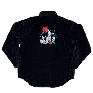 Mickey Minnie Goofy Disney Store 1990s Velour Button Up Shacket Women's (XL)